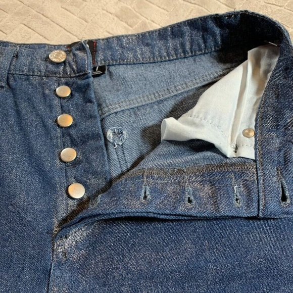 BDG Womens 27 Denim Jeans Blue Relaxed Straight Glitter High Rise Button Fly - Picture 5 of 13